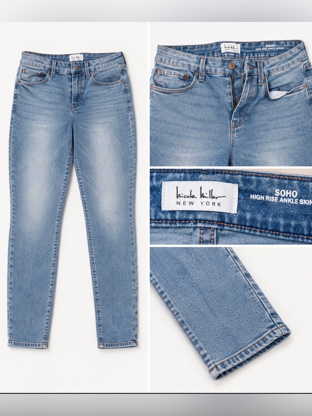 Nicole Miller New York SOHO High Rise Ankle Skinny Jeans